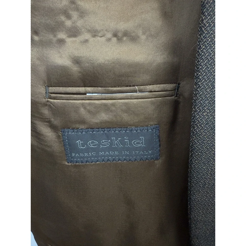 Lord West Blazer Teskid Fabric Men's 42R Wool Sport Coat‎ Brown/Black Textured